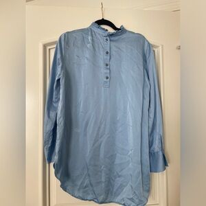 Blue silk blouse